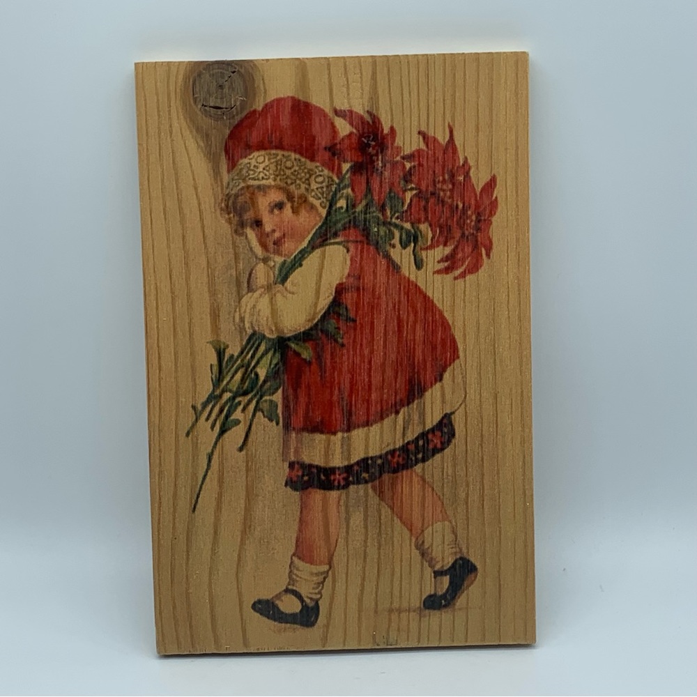 Christmas Wooden Post Card Victoria Era